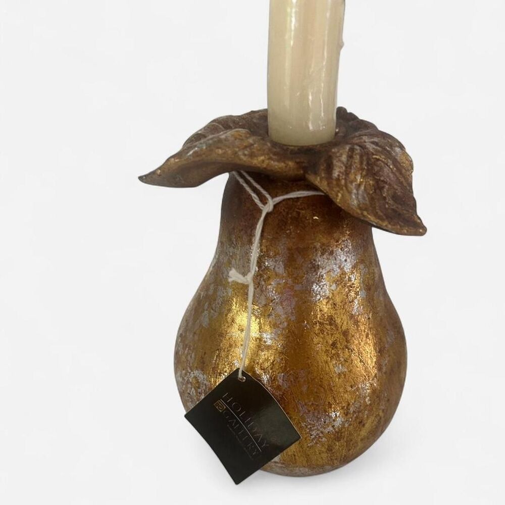 NWT Gold and Silver Christmas Candle Stick Holder